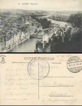 Namur Bahnhofs-Kommandantur Feldpost 15.11.1915