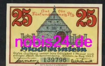 31737 Rinteln Notgeld 25 Pfennige 1920