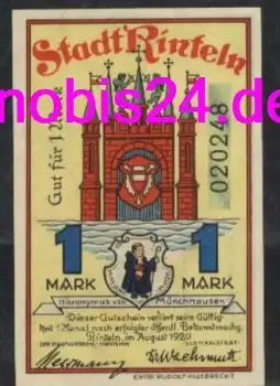 31737 Stadt Rinteln Notgeld 1 Mark 1920
