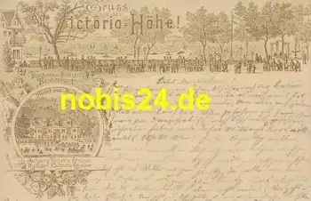 Loschwitz Dresden Gasthof Victoria Höhe Vorläufer Litho o 1893