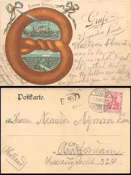 42659 Burg Wupper Burger Bretzel Litho o 1.9.1903