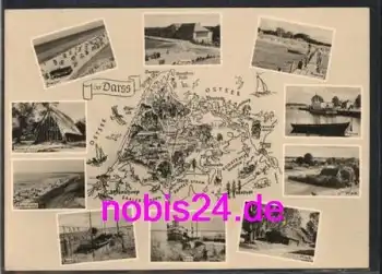 18375 Darß Landkarte mit Orten o 24.8.1963