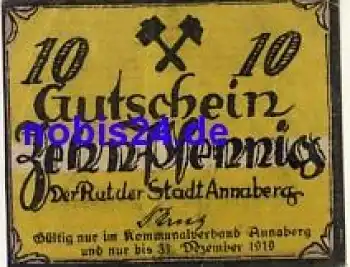 09456 Annaberg Notgeld 10 Pfennige um 1920