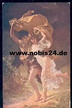 Liebespaar Künstlerkarte P. A. Cot gebr. ca. 1910