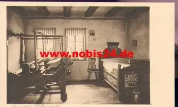 Lausitzer Webstube Webstuhl Sächsischer Heimatschutz-Postkarte *ca. 1920