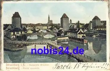 Strassburg Elsass Gedeckte Brücken o 1917