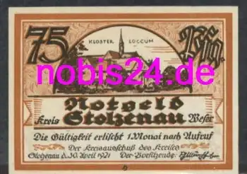 31592 Stolzenau Notgeld 75 Pfennige 1921