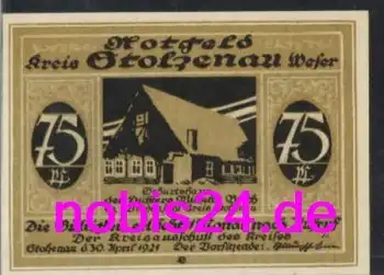 31592 Stolzenau Notgeld 75 Pfennige 1921