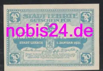 31275 Lehrte Notgeld 50 Pfennige 1921