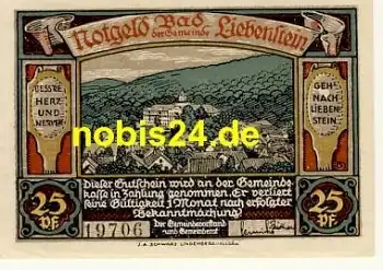 36448 Bad Liebenstein Notgeld 25 Pfennige um 1920