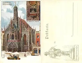 Nürnberg Frauenkirche Künstlerkarte *1900