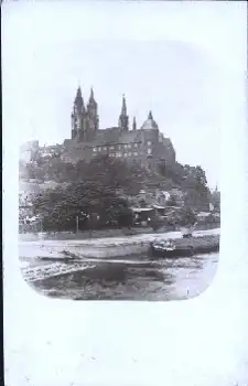 01662 Meissen Elb-Lastkahn Echtfotokarte *ca. 1920