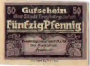 06632 Freyburg Städtenotgeld 50 Pfennige rückseitig Jahn-Turnhalle 1920