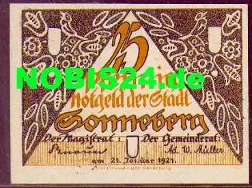 96515 Sonneberg Städtenotgeld 25 Pfennige 1921