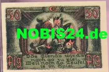 96515 Sonneberg Städtenotgeld Wert 50 Pfennige Teufel 1922