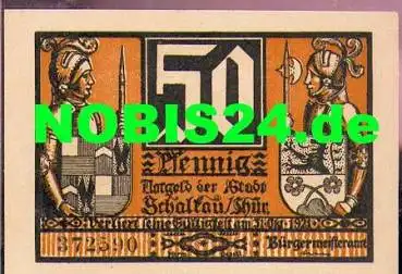 96528 Schalkau Städtenotgeld 50 Pfennige Ritter mit Wappen 1921