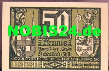 96528 Schalkau Städtenotgeld 50 Pfennige Burg zerstört 1921