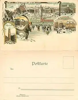 München Winterlitho Eislauf   *ca. 1900
