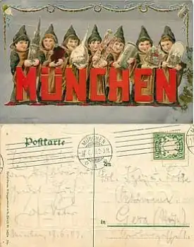 München Kindl Bier Prägelitho o 17.6.1909