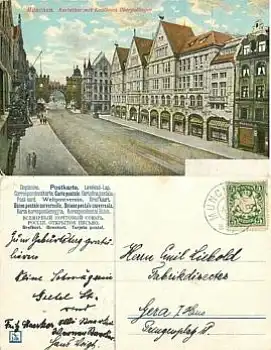 München Karlstor mit Kaufhaus Oberpollinger o 1908
