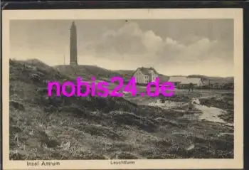 25946 Insel Amrum Leuchturm mit Haus * um 1910