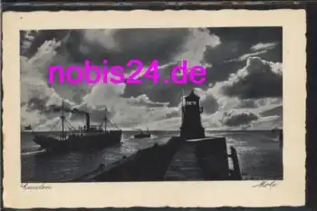 26721 Emden Mole Nacht Schiff Leuchtturm o 17.6.1940