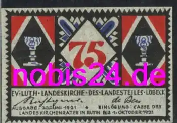 Lübeck Notgeld 75 Pfennige um 1920