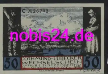 Lübeck Notgeld Fischerhaus 50 Pfennige um 1921