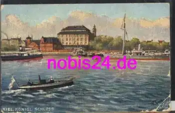 Kiel  Schloss Künstlerkarte Oilette o 2.5.1908