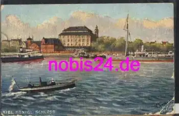 Kiel  Schloss Tucks Künstlerkarte Oilette o 2.5.1908