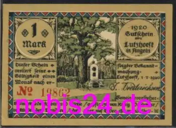 24977 Lutzhoeft Notgeld 1 Mark um 1920