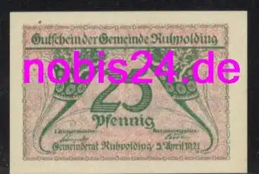83324 Ruhpolding Notgeld 25 Pfennige um 1920