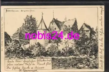 72074 Bebenhausen Grüne Turm Künstlerkarte o 3.1.1905