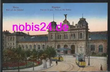 Mainz Bahnhof Strassenbahn *ca.1920