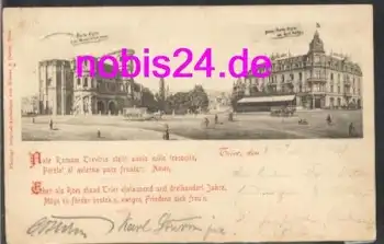 Trier Porta Nigra mit Hotel Nigra o 9.7.1902