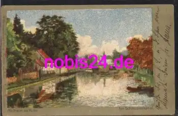 45468 Mülheim Schleusenkanal Künstlerkarte o 1.4.1911