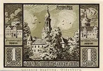 26441 Jever Städtenotgeld Wert 1 Mark Schloss 1921