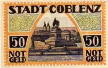 Coblenz Städtenotgeld Wert 50 Pfennige 1921