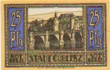 Coblenz Städtenotgeld 25 Pfennige 1921