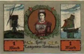 25863 Hallig Langeness-Nordmarsch Städtenotgeld 1 Mark Windmühle 1921