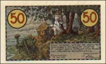 53639 Königswinter Städtenotgeld 50 Pfennige Drachen 1921