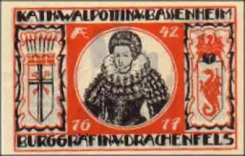 53639 Königswinter Städtenotgeld 25 Pfennige Burggräfin Drachenfels 1921