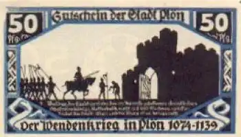 24306 Plön Städtenotgeld 50 Pfennige Wendenkrieg Nr. 1 1921