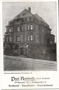 08468 Reichenbach Vogtland Wohnhaus Albert Gruschwitz Paul Reinhold Architekt * ca. 1930