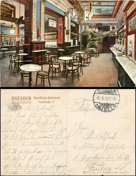 Dresden Restaurant Residenz Automat Seestrasse 7 o 8.5.1915 Automatenrestaurant