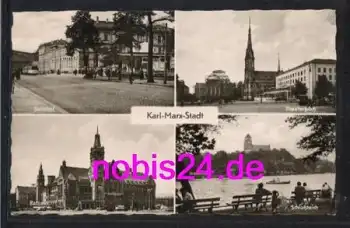 Karl-Marx-Stadt Bahnhof Theaterplatz o 26.7.1962
