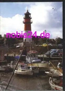 25761 Büsum Leuchtturm und Boote o 20.9.1987