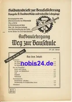 Weg zur Bauschule Brief 39/40 ca.1942 Heft 30 Seiten