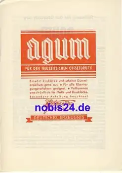 Agum Offsetzdruck Klötzer Leipzig ca.1950 Faltblatt 3 Seiten