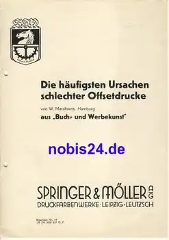 Ursache Offsetdruck Nr.19 Springer & Möller Leipzig ca.1950 Heft 10 Seiten